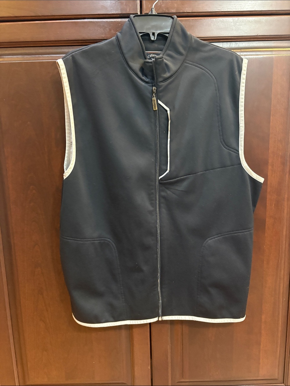 Callaway Black Vest with Cream Trim